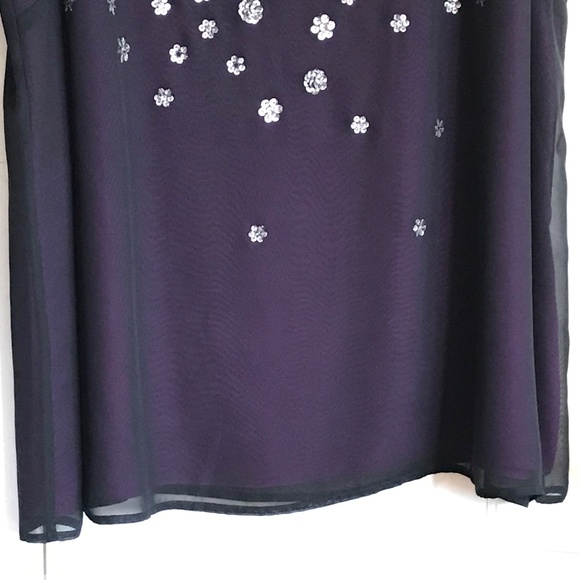 LANE BRYANT Sequined Sleeveless Blouse Tank Top Black Purple Plus Size 24 2X - Picture 4 of 16